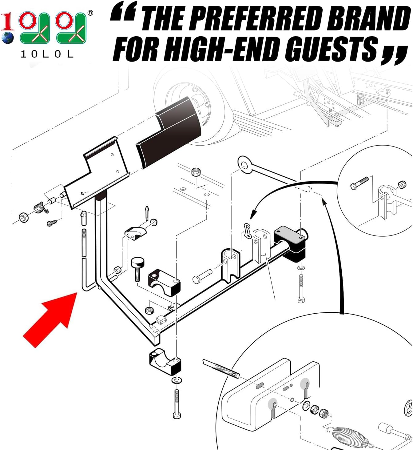 Golf Cart Parking Brake Latch Kit Fits Club Car DS Carryall 1995-UP - 10L0L