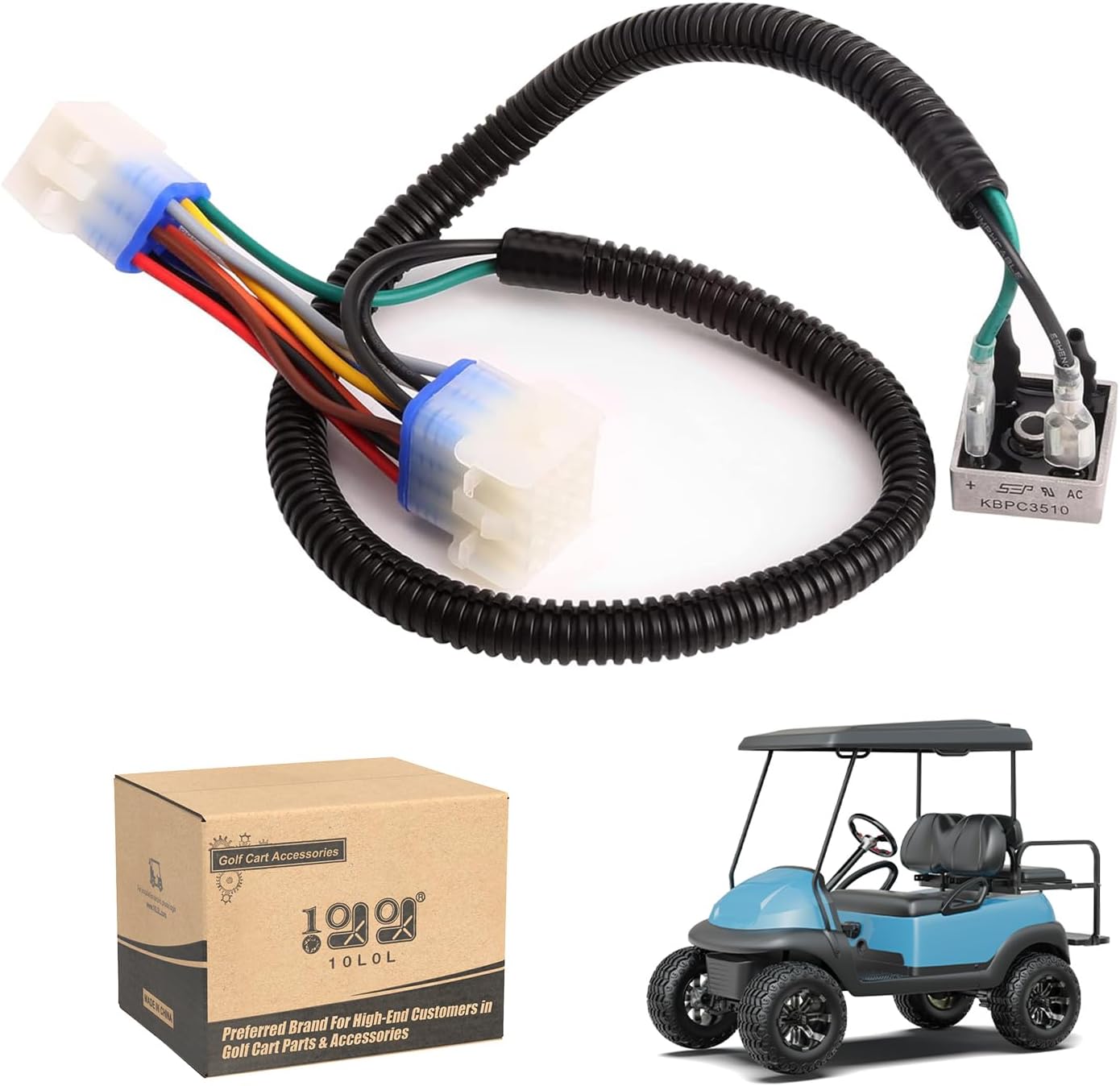 10L0L Golf Cart Voltage Reducer Harness for Club Car Precedent Gas 2004-Up