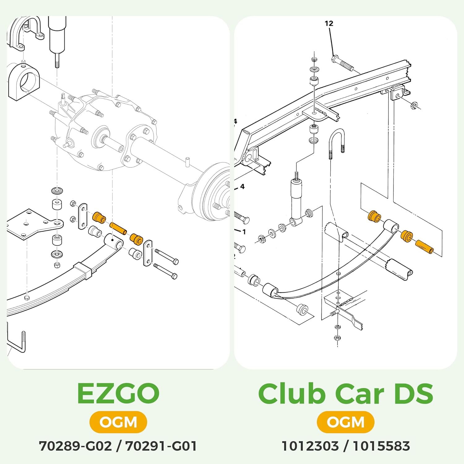 Golf Cart Rear Spring Bushing Kit