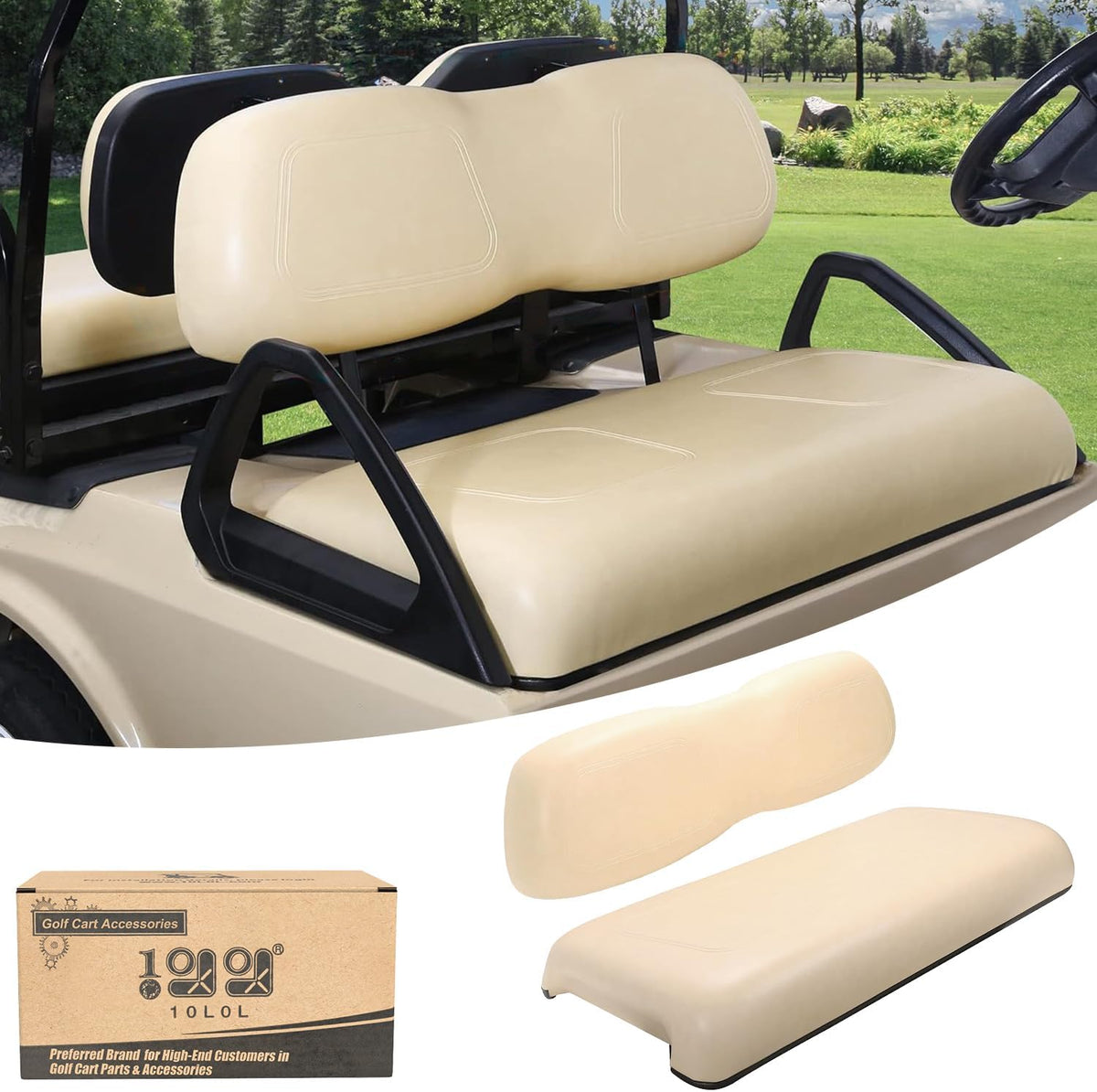 Beige Club Car DS front seats