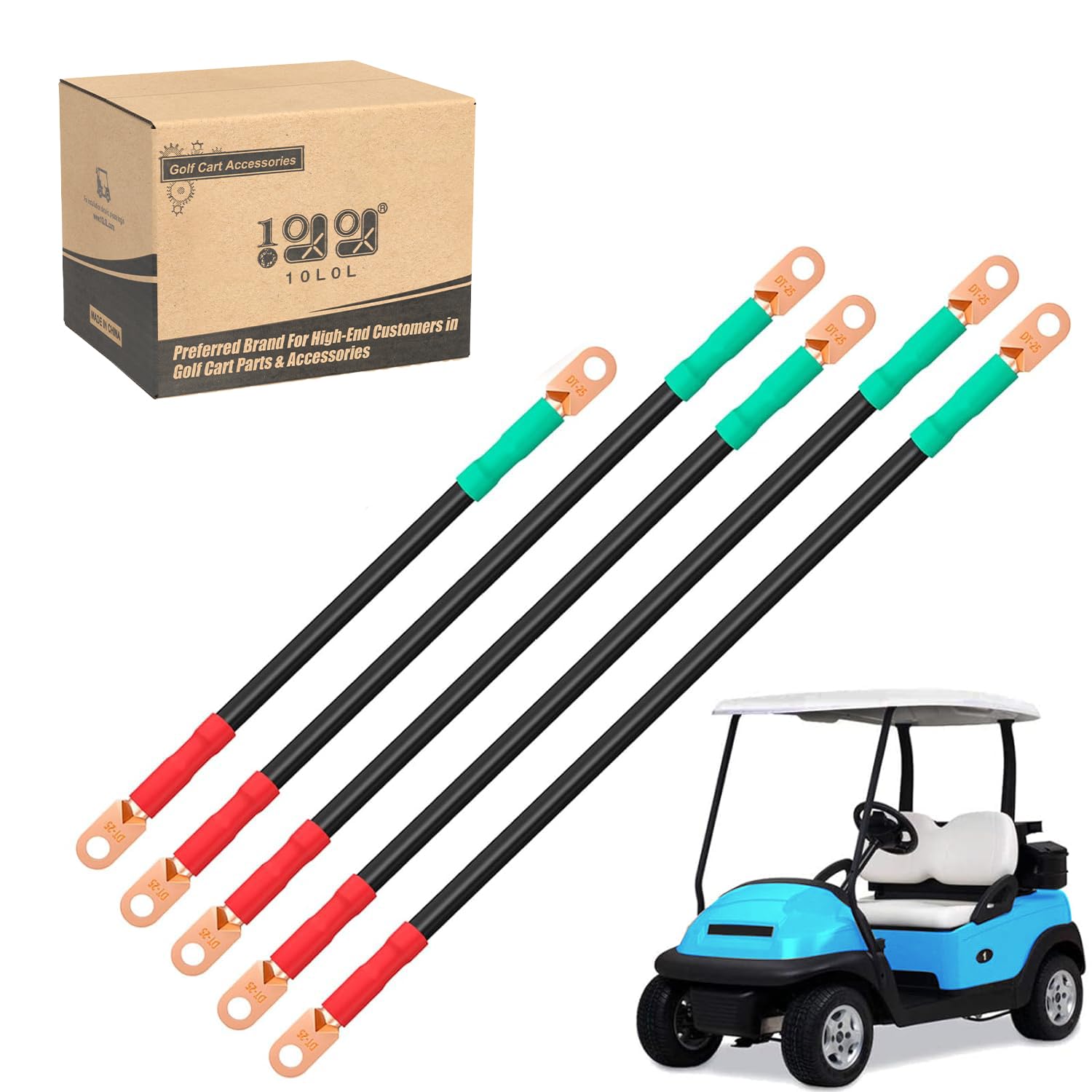 10L0L Golf Cart Battery Cables-48V Heavy Duty Battery Cables