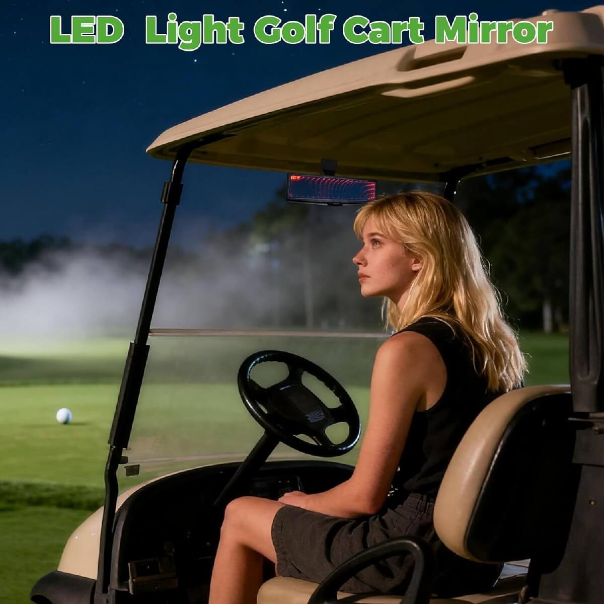 LED Light Golf Cart Mirror
