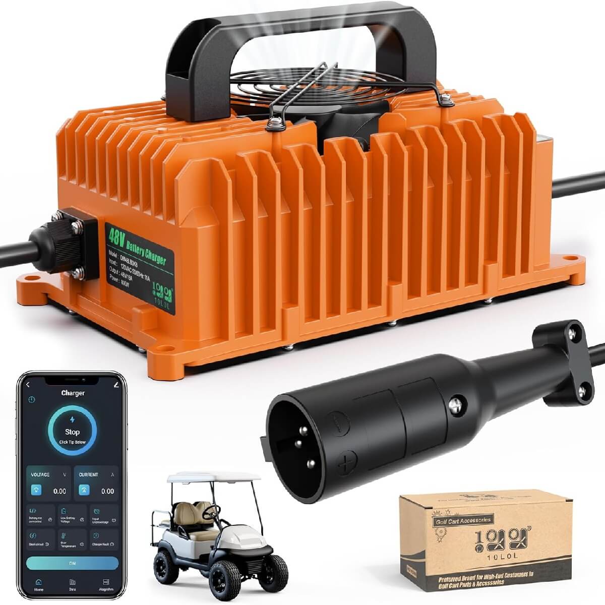 Orange Golf Cart Battery Charger