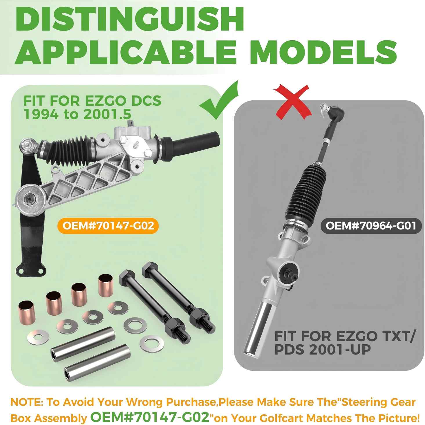 EZGO Golf Cart Spindle King Pin Repair Kit
