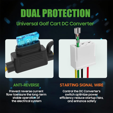 10L0L 30A Golf Cart Voltage Reducer Converter 36V 48V to 12V for EZGO Club Car Yamaha 360W