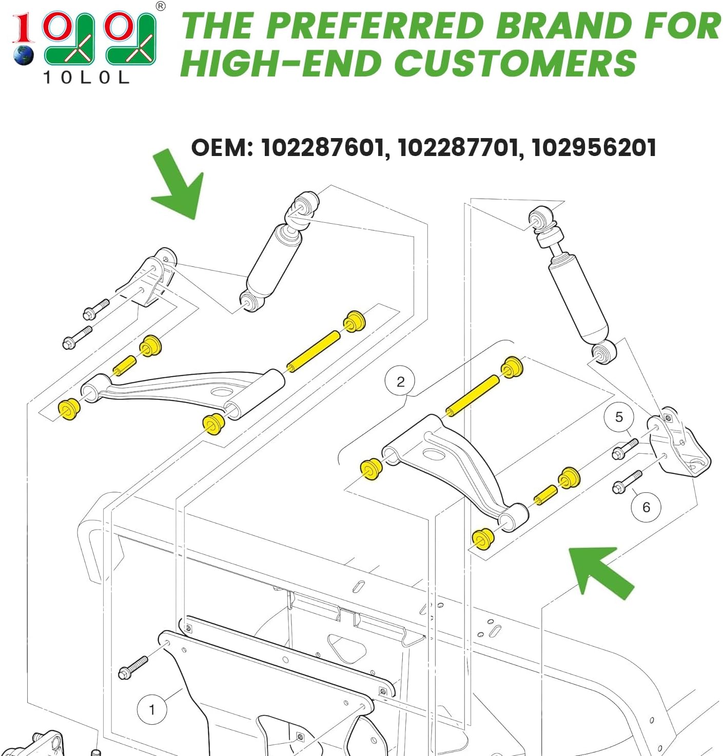 Golf Cart Control Arm Bushing Kit for Club Car Precedent 2004-Up