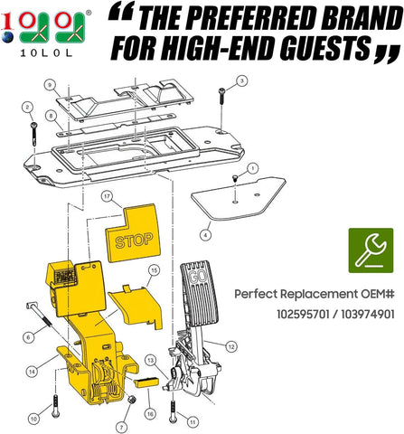 10L0L Golf Cart Brake Pedal for Club Car Precedent