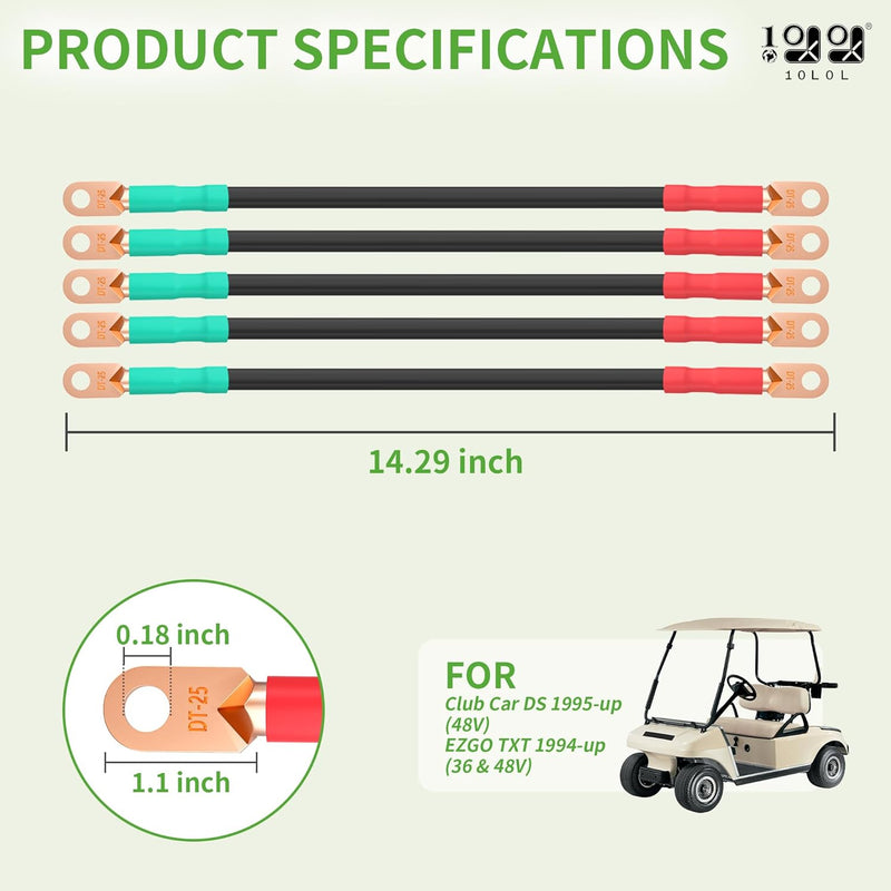 Golf Cart Battery Cable Kit Sizes