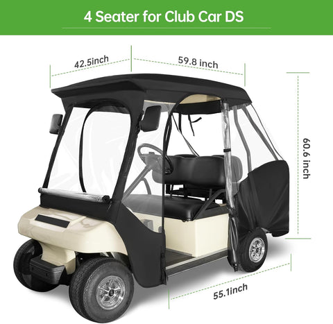 Club Car DS 4 Passenger Golf Cart Enclosure 