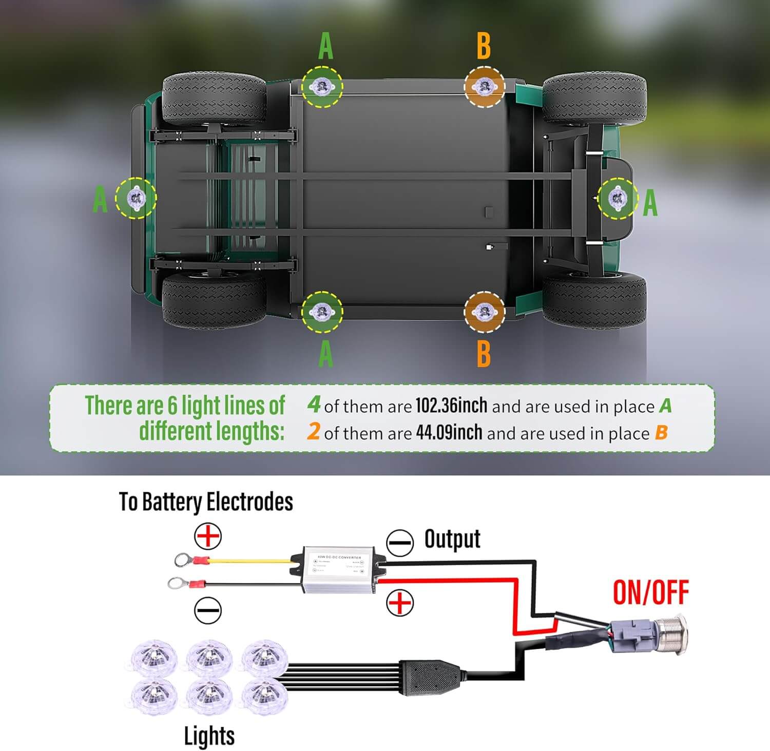 6 golf cart Underglow lights