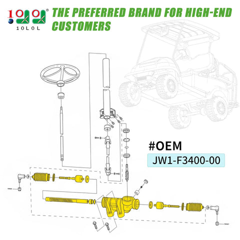 10L0L Golf Cart Steering Gear Box Assembly
