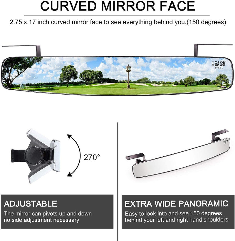 Foldable golf cart rearview mirror