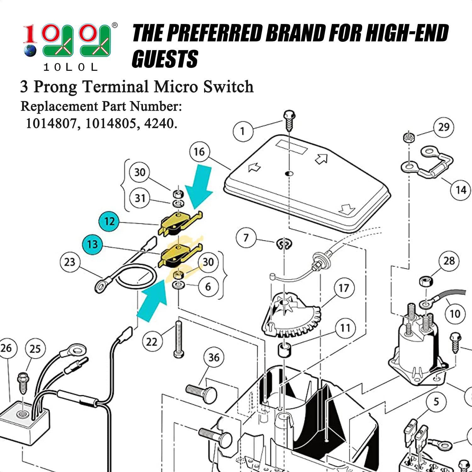 Club Car Golf Cart Speed Micro Switch 3 Prong Terminal