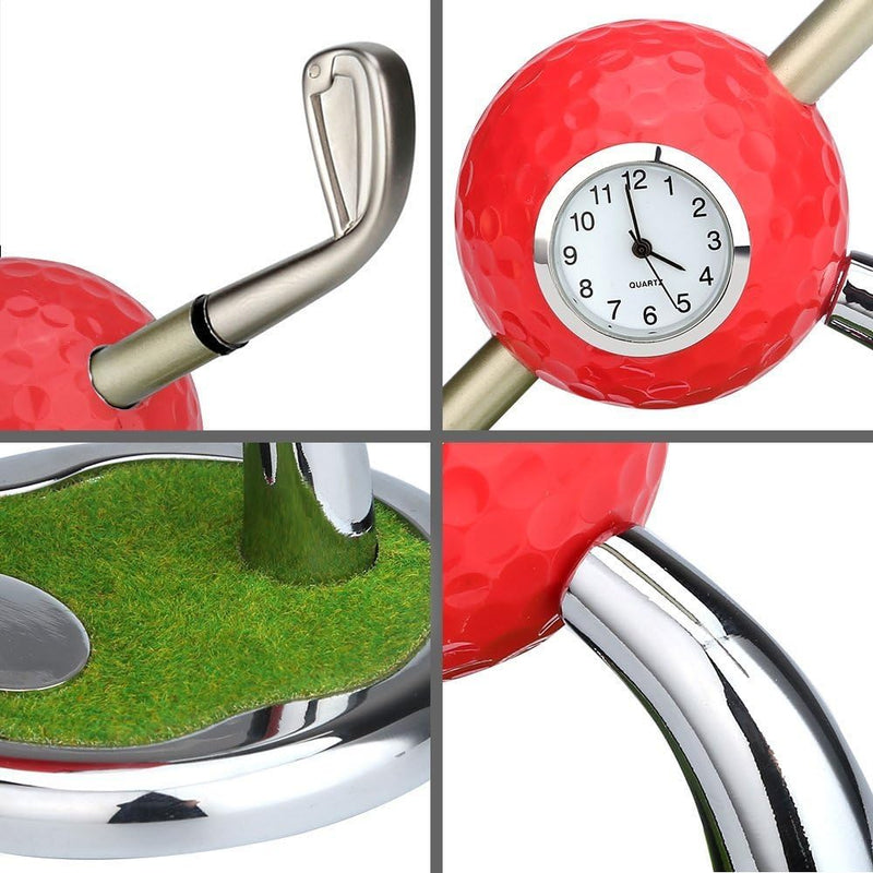 10L0L Newest Version Mini Desktop Golf Ball Pen Stand with Golf Pens 2-Piece Set of Golf Souvenir Tour Souvenir Novelty Gift