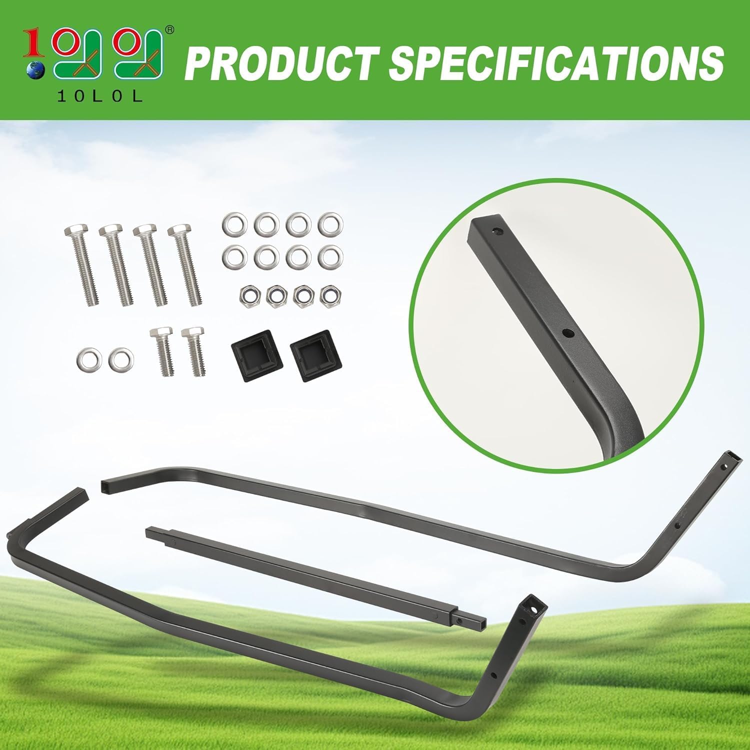 10L0L Front Roof Support Brackets for Club Car DS 2000-Up Golf Carts
