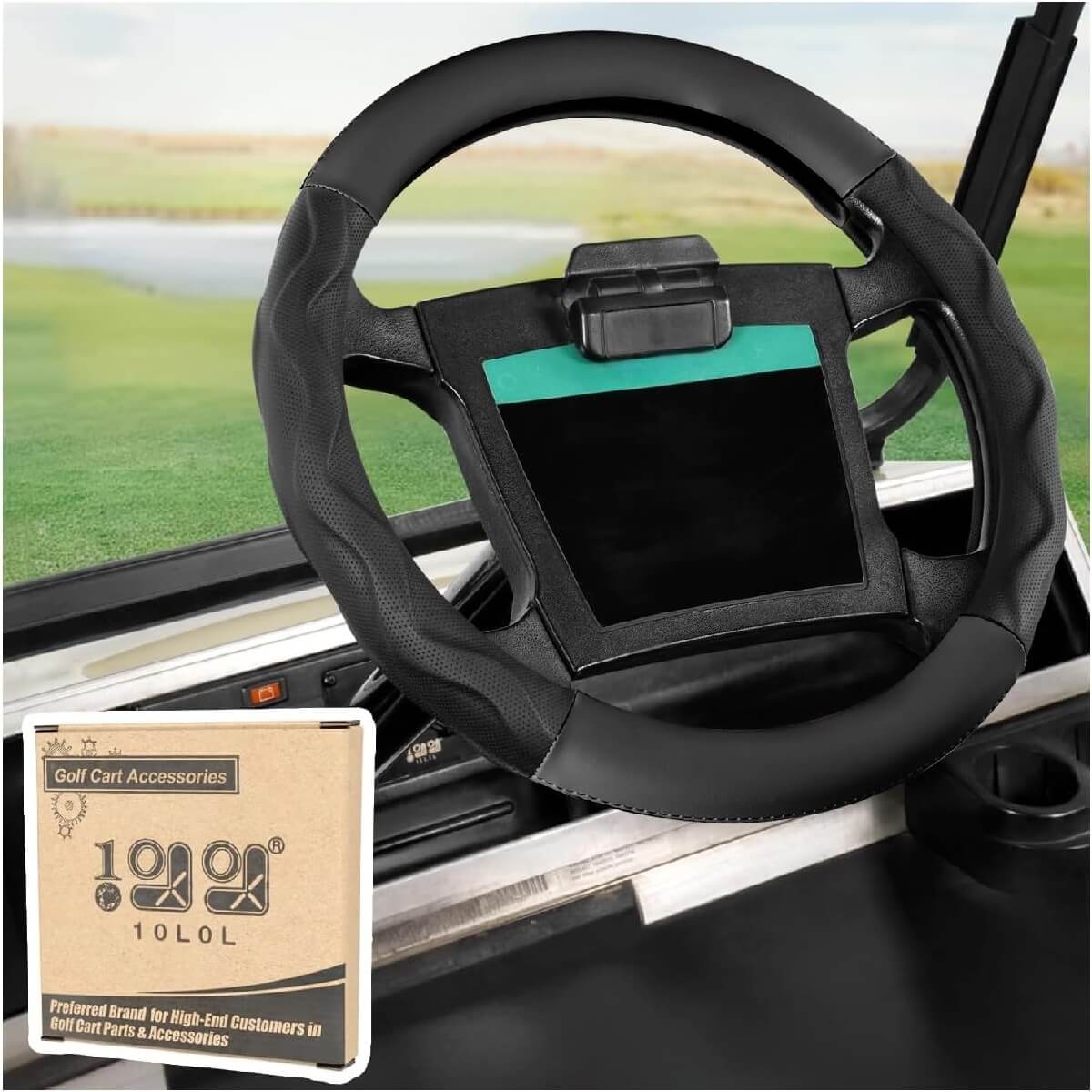 Black Golf Cart 14" Steering Wheel Cover