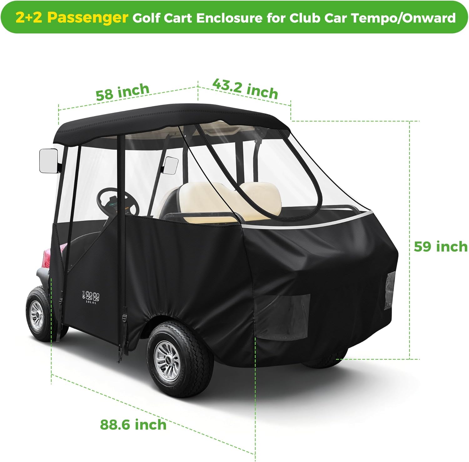2+2 Passenger Golf Cart Enclosure for Club Car Tempo/onward