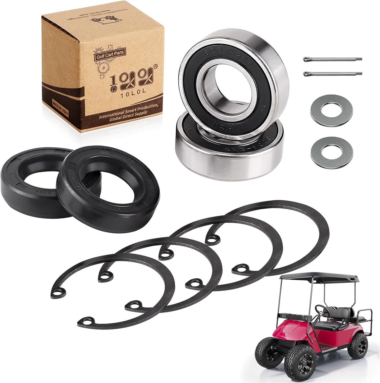 Golf Cart Rear Axle Bearing & Seal Kits for EZGO TXT RXV Medalist Marathon Electric 1978-UP