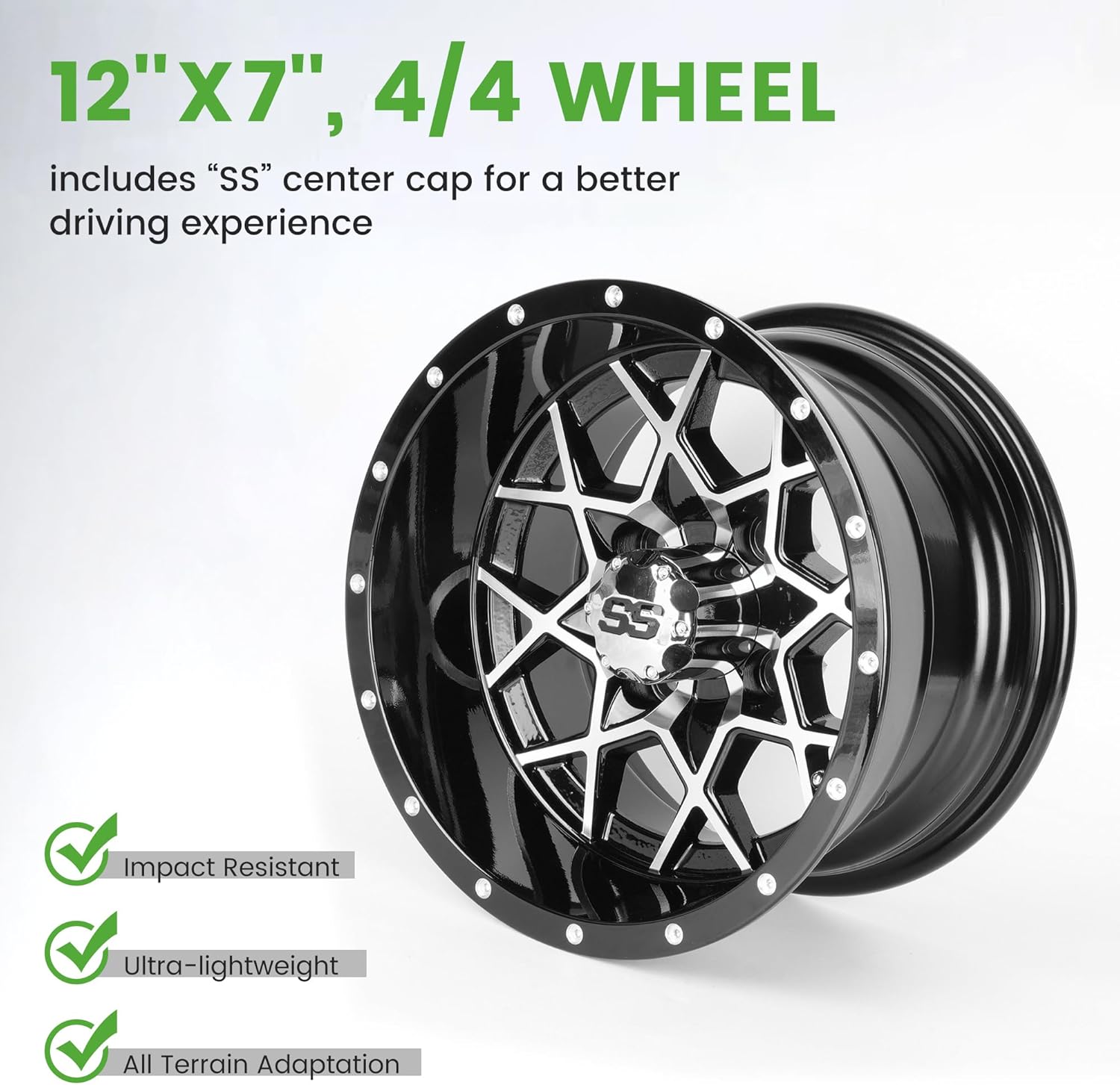 Golf Cart Wheels and Rims Lightweight Design 4 Pack - 10L0L