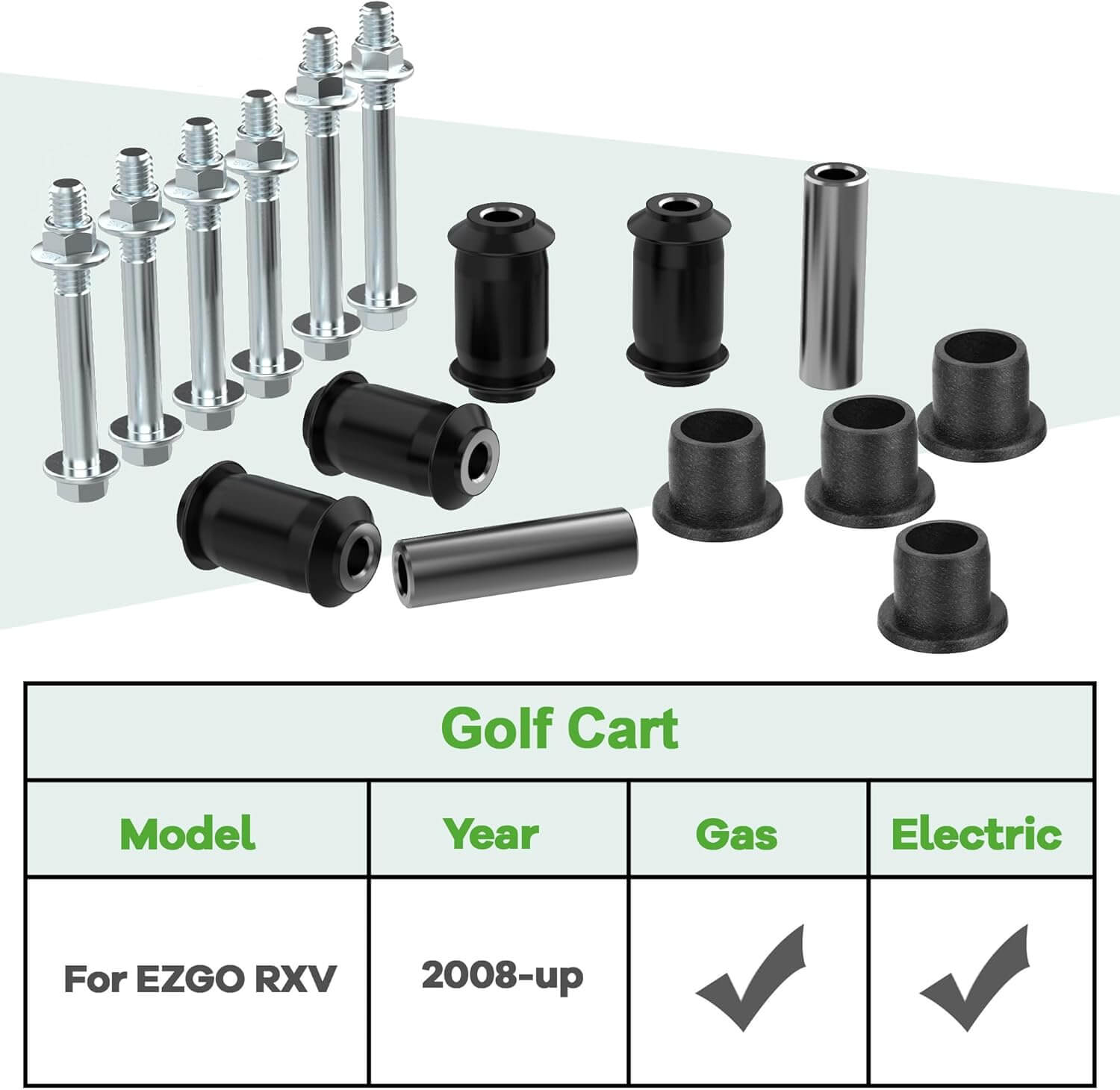 EZGO RXV Golf Cart A Arm Suspension Bushing & Sleeve Kits