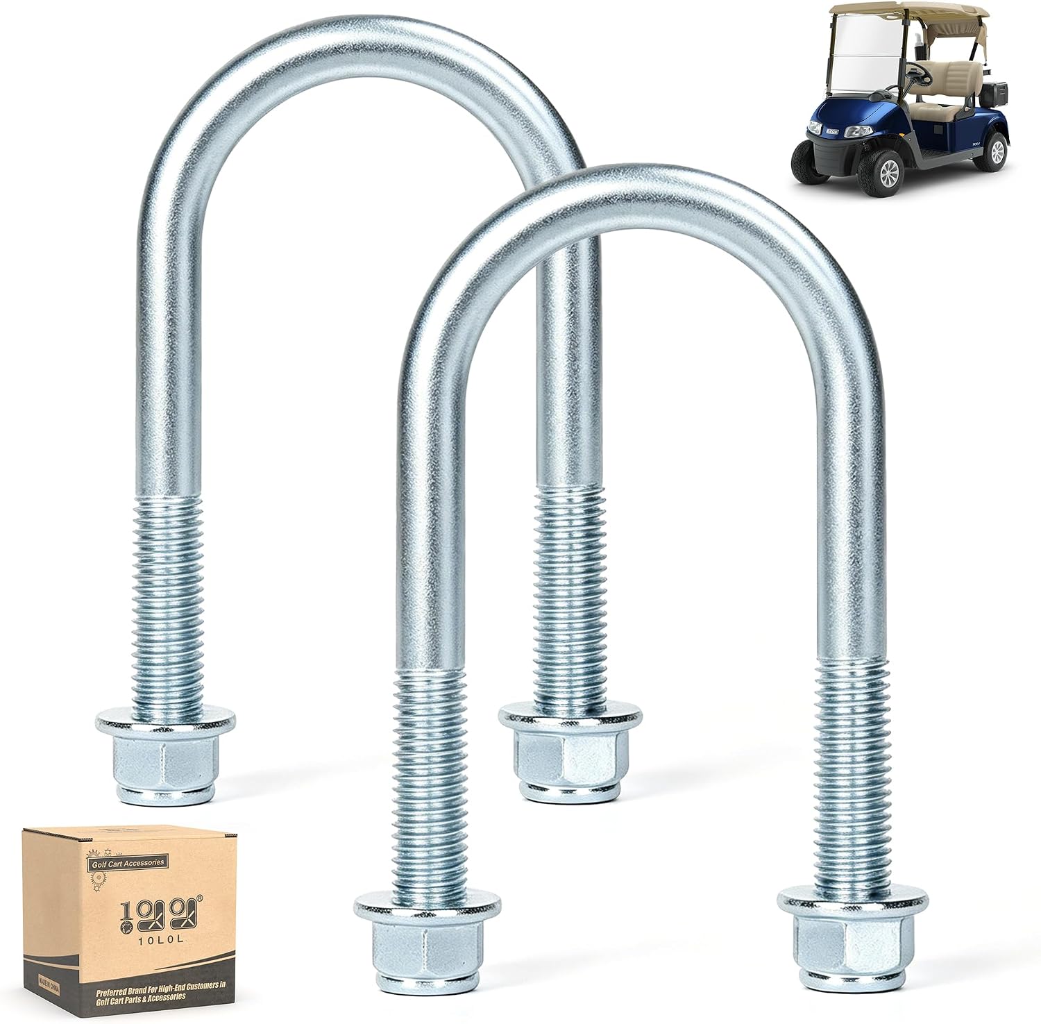 10L0L Golf Cart Rear Leaf Spring U-Bolt Kit for EZGO RXV