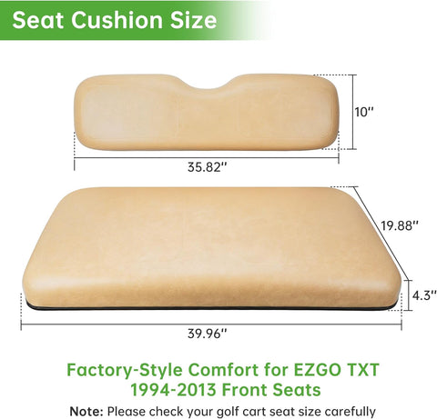 Beige EZGO TXT Seats Size