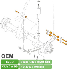 10L0L Golf Cart Spring Bushing Kit for EZGO TXT/Medalist (1994-up) & Club Car DS (1981-up)