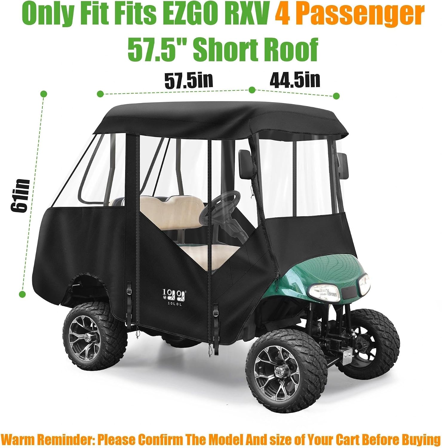 Only Fit Fits EZGO RXV 4 Passenger 57.5" Short Roof