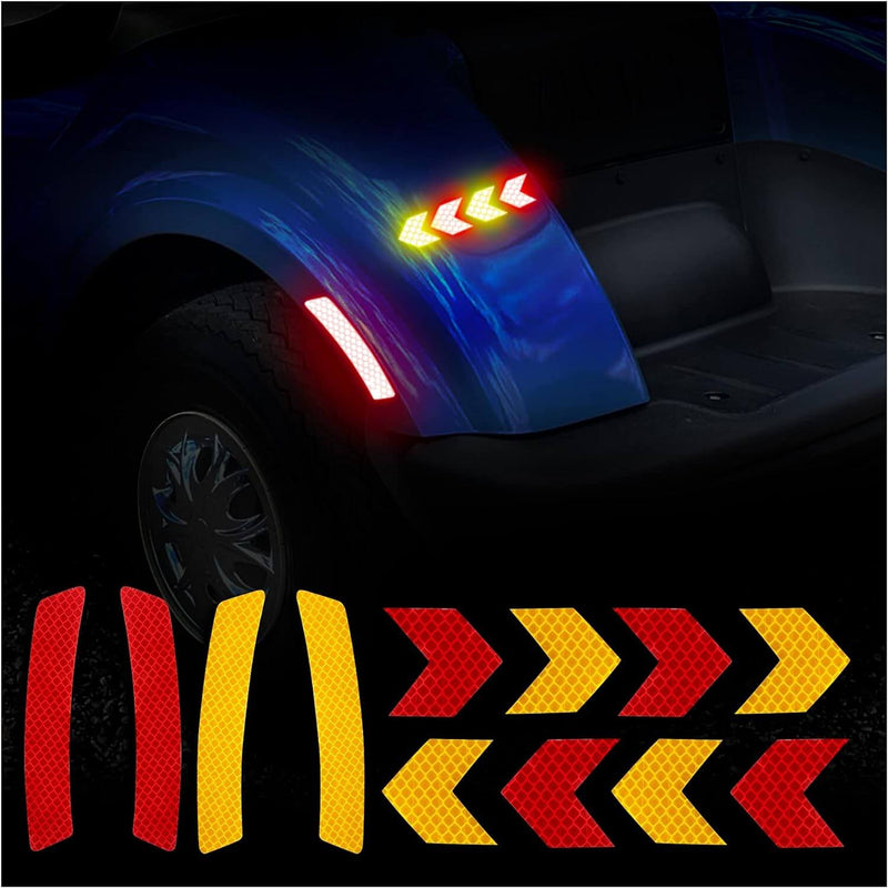 Universal Golf Cart Reflective Sticker Outdoor Waterproof Yellow and Red