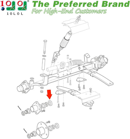Golf Cart Rear Axle Bearing & Seal Kits for EZGO TXT RXV Medalist Marathon Electric 1978-UP