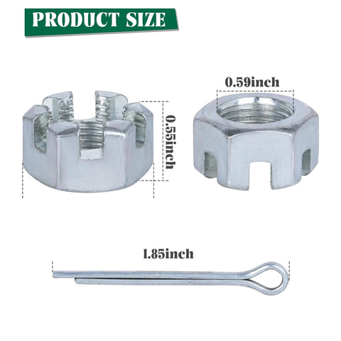 Golf Cart Hexagon Slotted Nut & Pinning for EZGO TXT 1976-Up