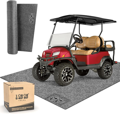 10L0L Golf Cart Premium Garage Floor Mat-Waterproof Anti-Slip Thickened Mat