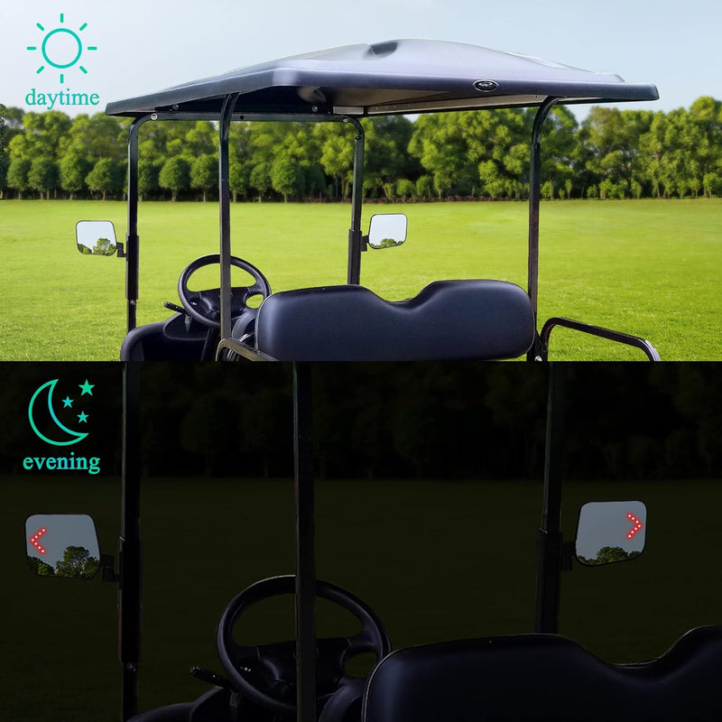 Golf Cart Side Mirrors with Turn Signals for EZGO Club Car Yamaha - 10L0L