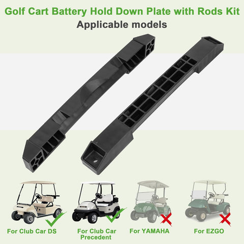 10L0L Golf Cart Battery Hold Down with Rods Kit