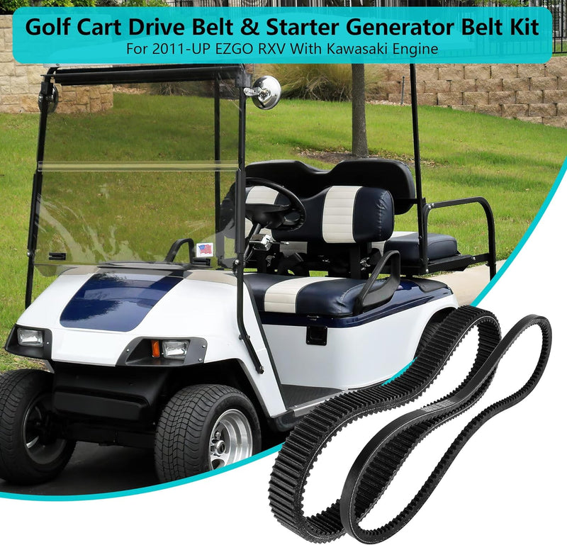 Golf Cart Clutch Drive Belt & Starter Generator Belt Kit