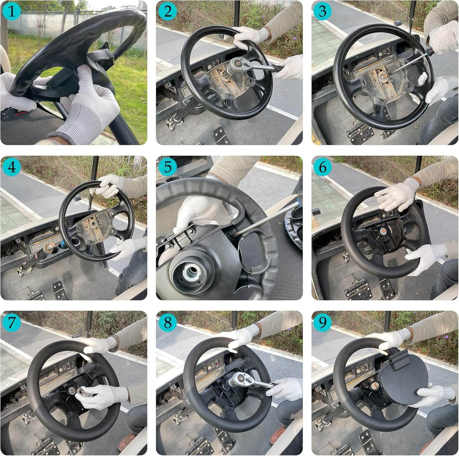 Golf Cart 13 inch Steering Wheel for EZGO TXT, RXV