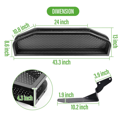 Golf Cart Front Basket Size