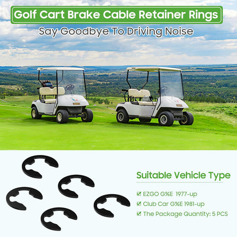 Golf Cart Brake Cable Retainer Rings Compatible with Club Car 1981- up & EZGO 1977- up G&E