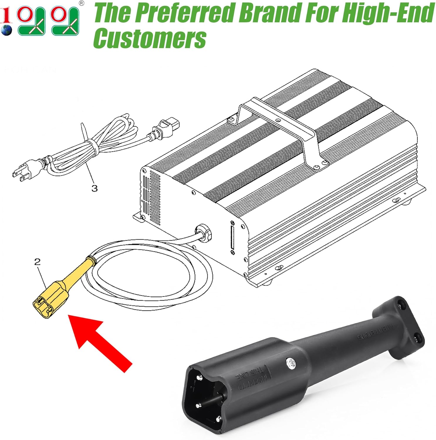 48V 3-Pin Battery Charger Plug Connector