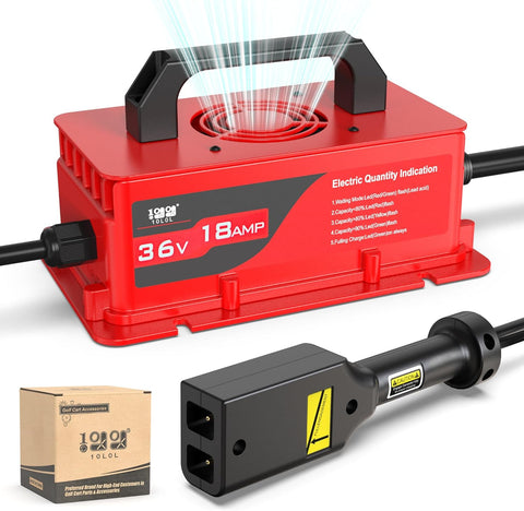 18 Amp 36 Volt Golf Cart Charger Red