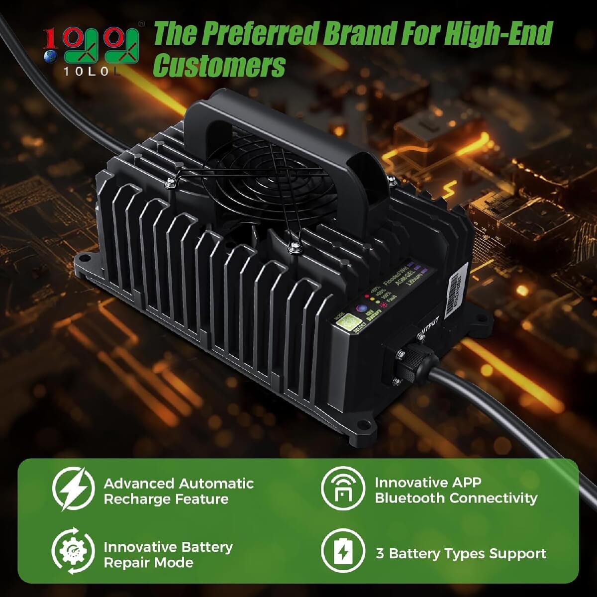 10L0L 15 Amp Golf Cart Charger for Club Car DS Precedent