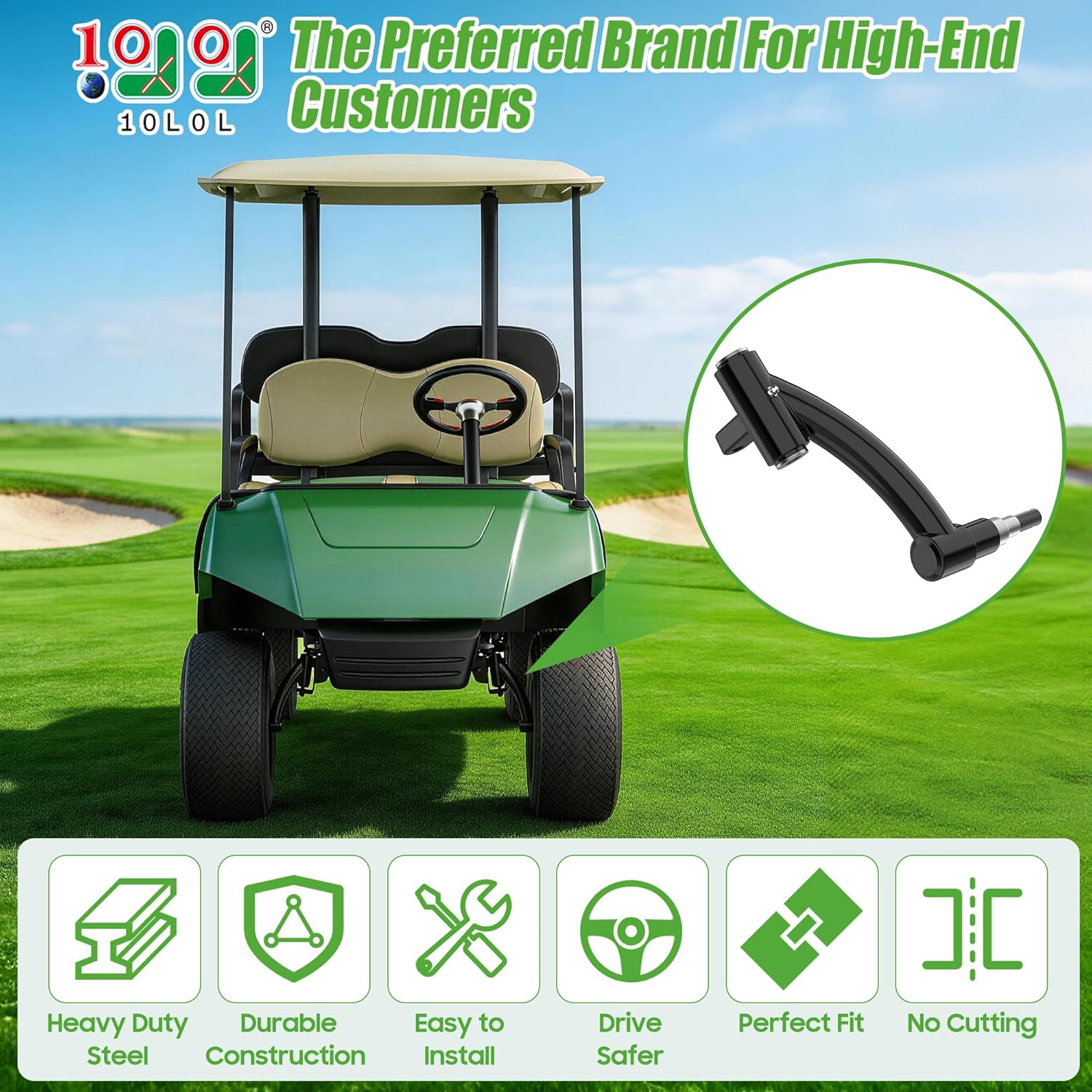 10L0L 6 Inch Spindle Golf Cart Lift Kit for Yamaha G29 Drive