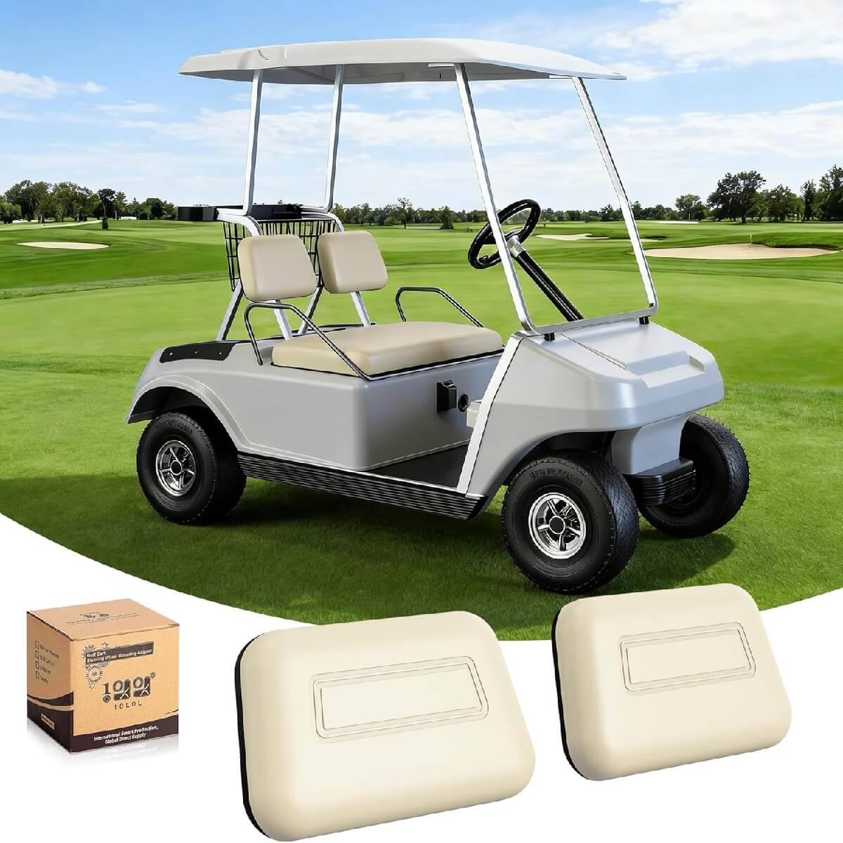 10L0L Golf Cart Front Seat Backrest Cushion Beige