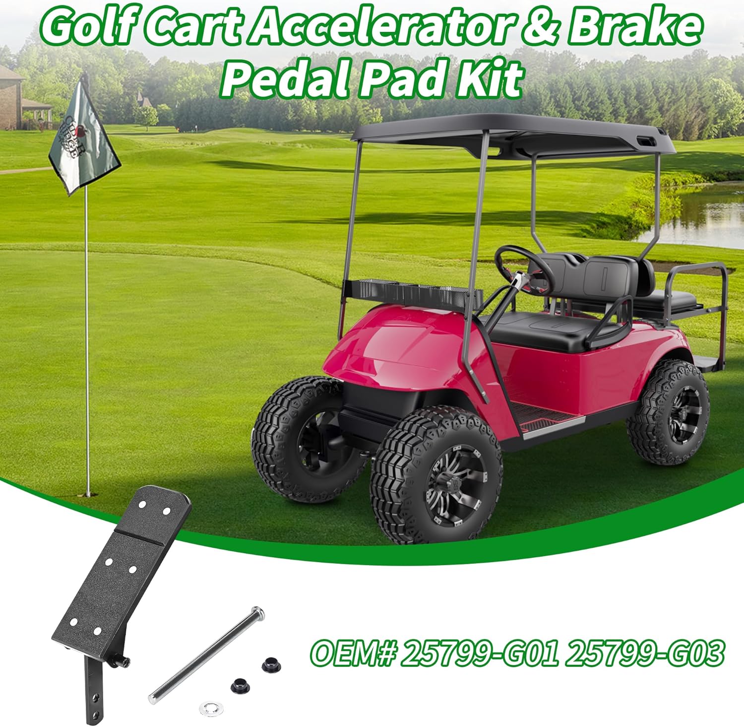 10L0L Golf Cart Accelerator & Brake Pedal Pad