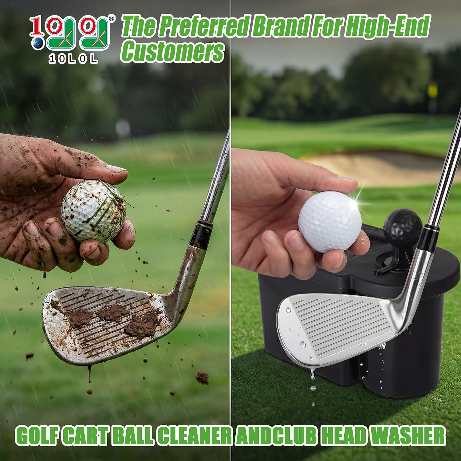 10L0L Golf Cart Ball and Golf Club Head Cleaner/Washer 2-in-1