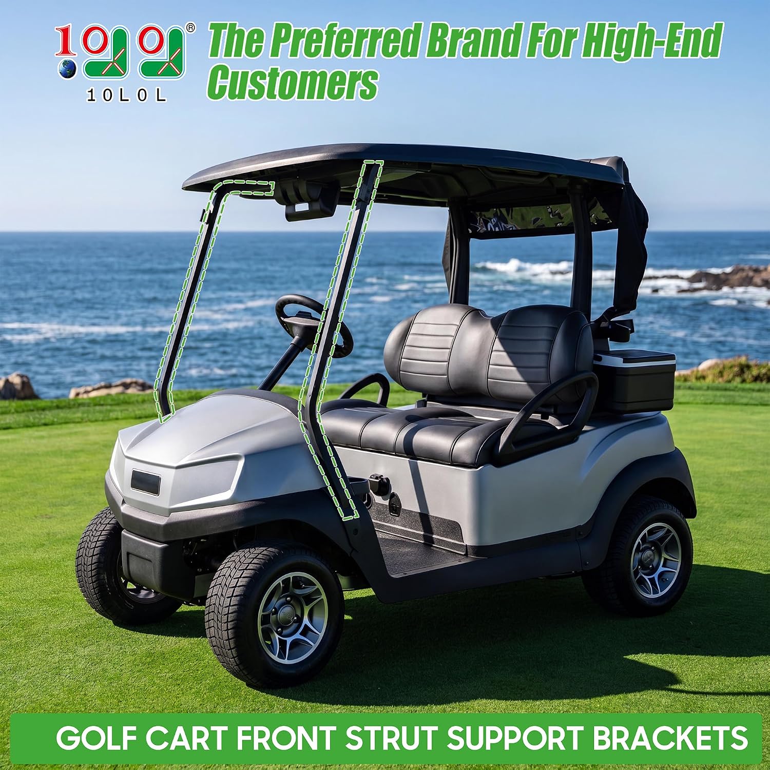 Club Car Tempo Front Roof Support Brackets