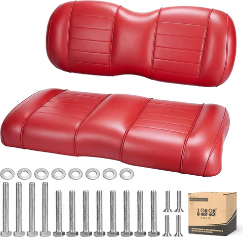 Red Golf Cart Front Seat Cushion Set