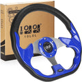 Blue golf cart steering wheel