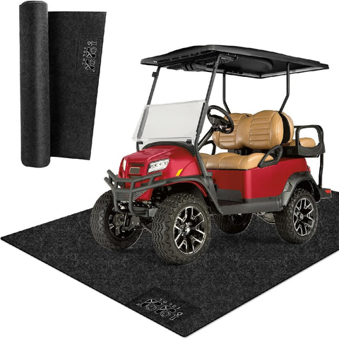 Black Golf Cart Garage Floor Mat