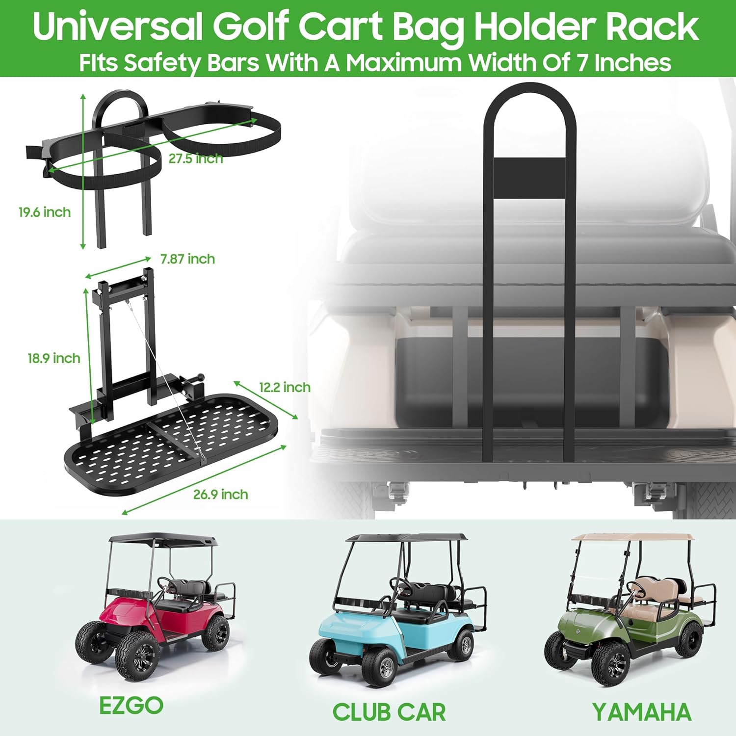 Universal Foldable Golf Cart Rear Bag Holder